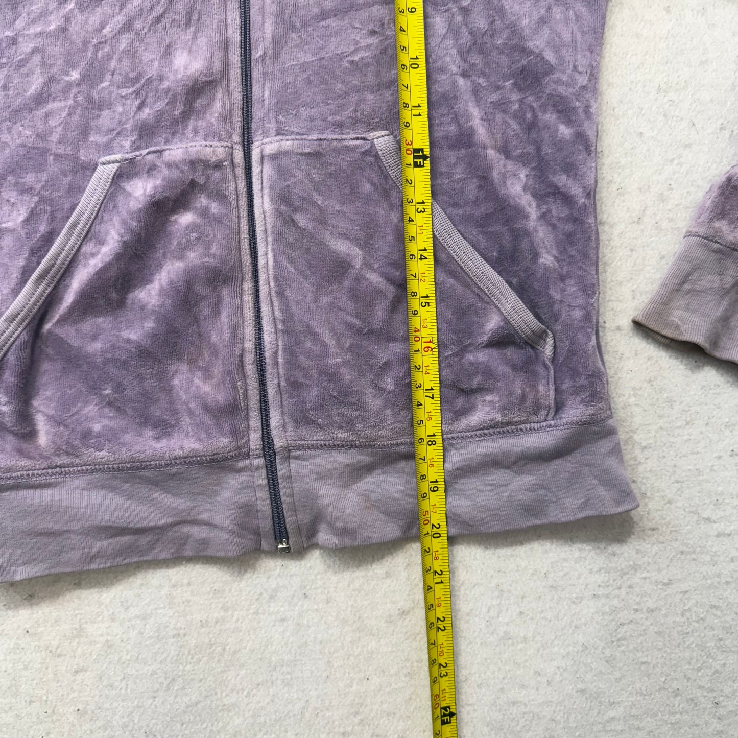 Juicy Couture All Hail Juicy Women's Lavender Velour Zip-Up Hoodie Y2k Size 12