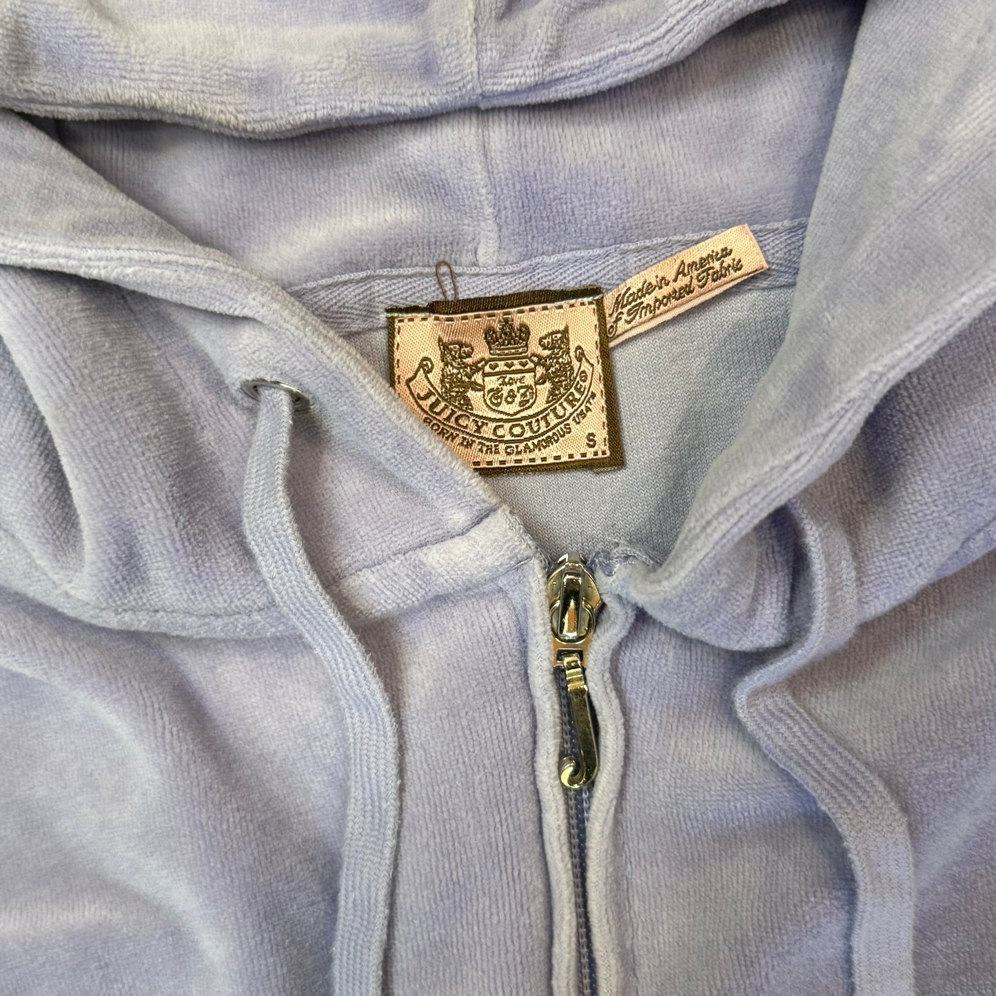 Vintage Juicy Couture Women's Lavender Velour Full Zip Hoodie Loungewear Size S
