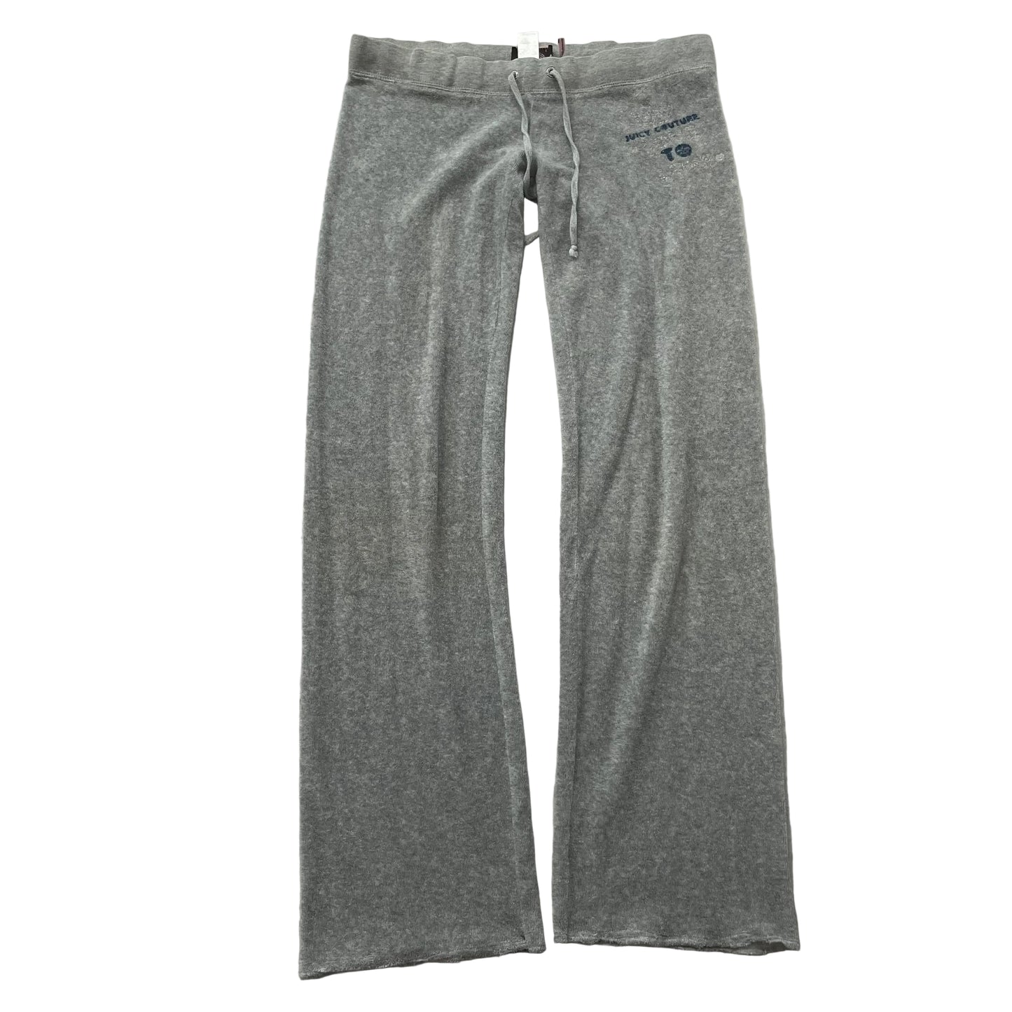 Vintage Juicy Couture Women's Heather Gray Velour Flared Track Pant Y2K Size S