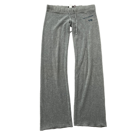 Vintage Juicy Couture Women's Heather Gray Velour Flared Track Pant Y2K Size S