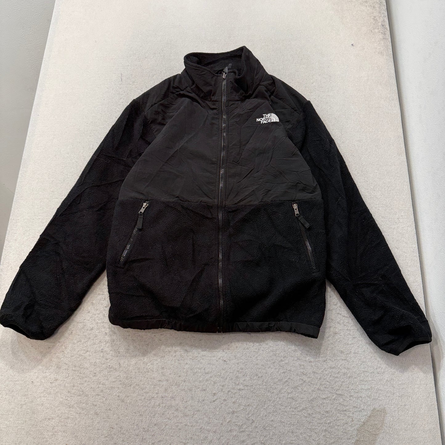 The North Face Boys Black Denali Fleece Full Zip Jacket Hiking Outdoors Size XL