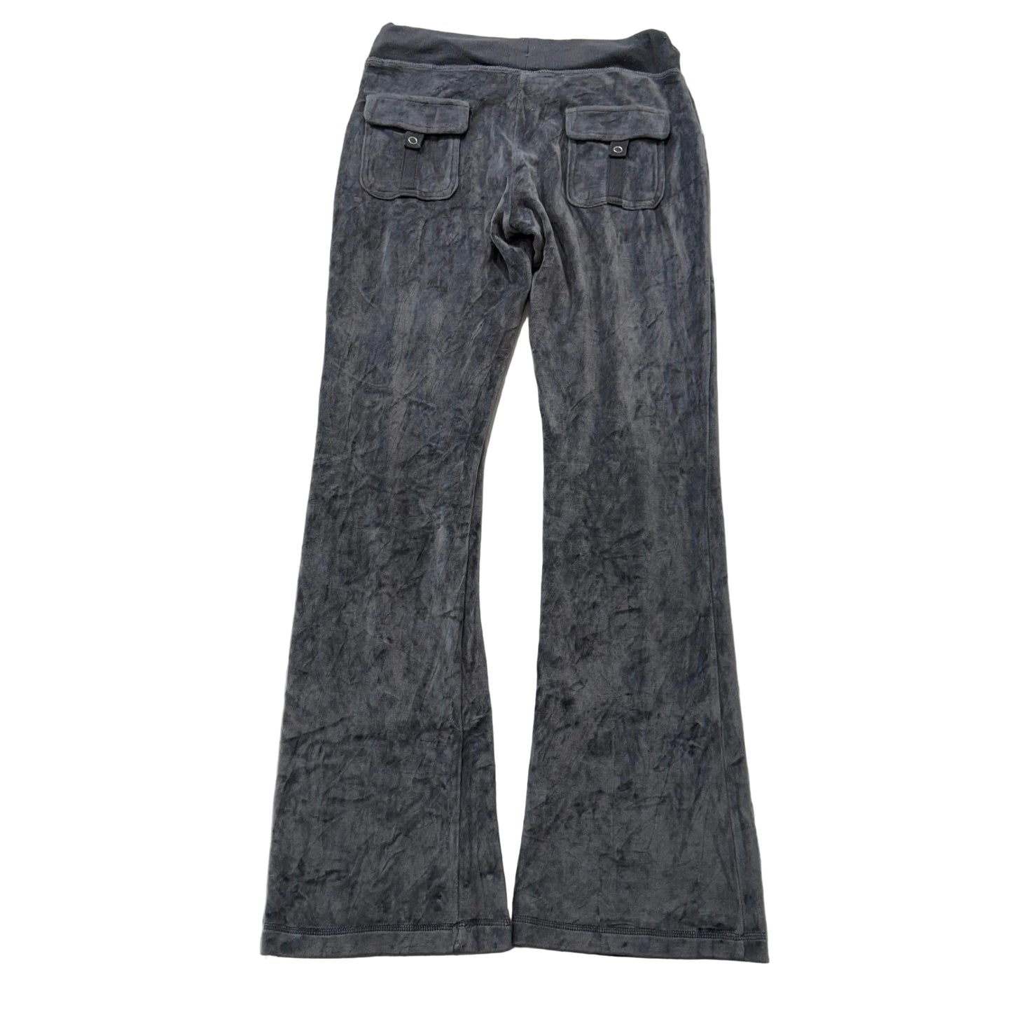 Vintage Juicy Couture Women's Graphite Gray Flared Track Pant Flap Pocket Size S