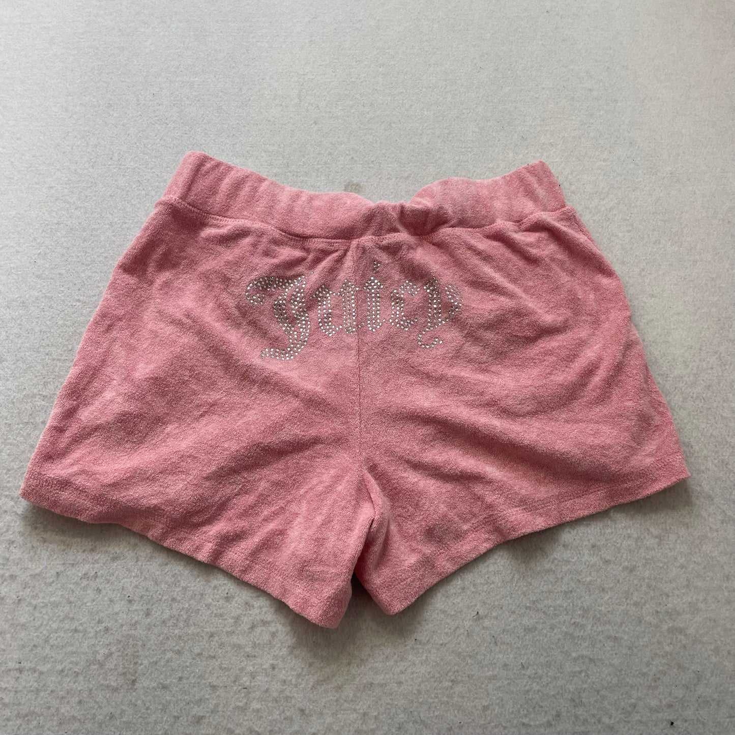 Juicy Couture Women's Pink Terry Cloth Mini Shorts Elastic Waist Beach Size S