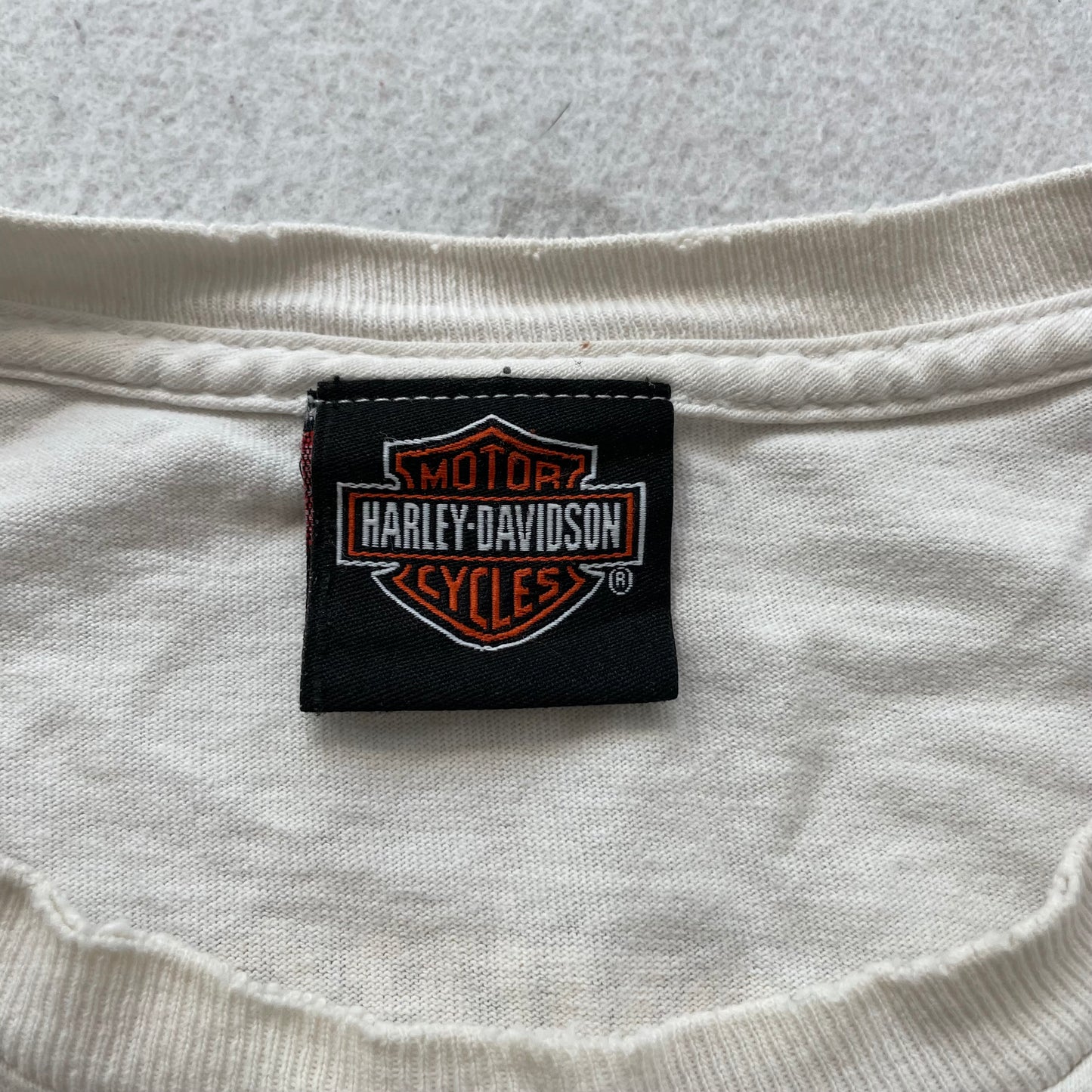 Harley-Davidson Men's White Cotton T-Shirt Short Sleeve Crewneck Logo Size XL