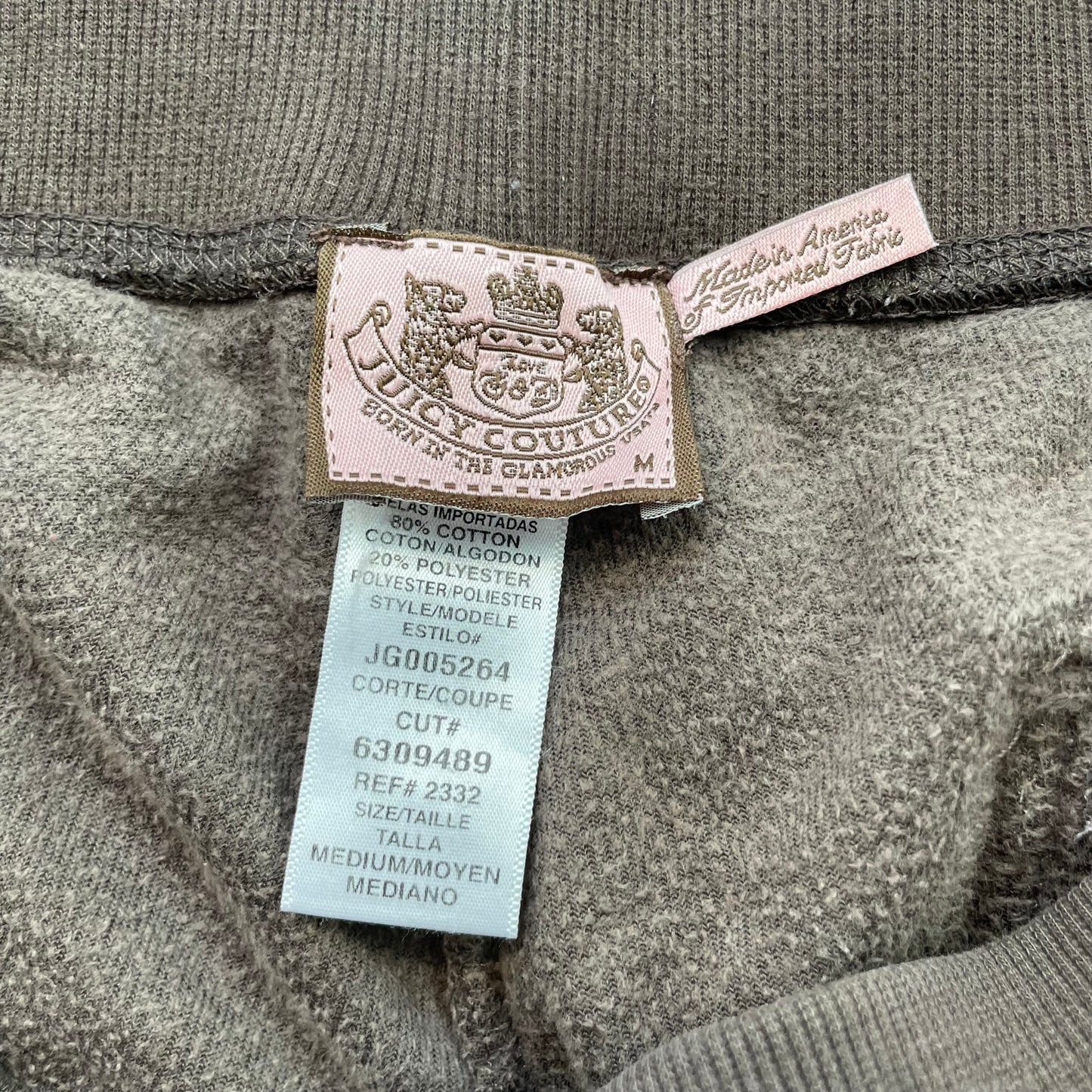 Juicy Couture Women's Brown Velour Flared Track Pant Pockets Loungewear Size M