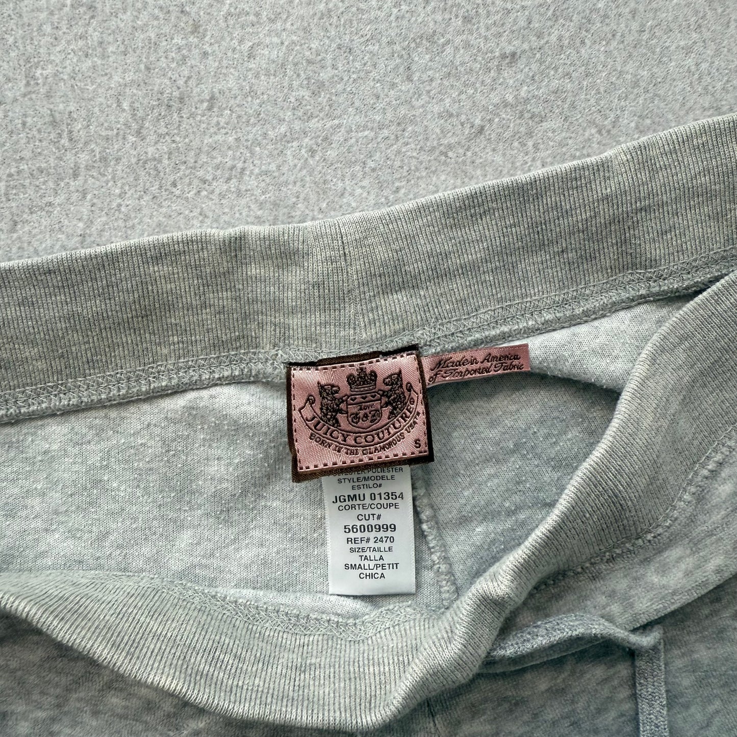 Vtg Juicy Couture Women's Heather Grey Velour Tracksuit Set Hoodie & Pant Size S