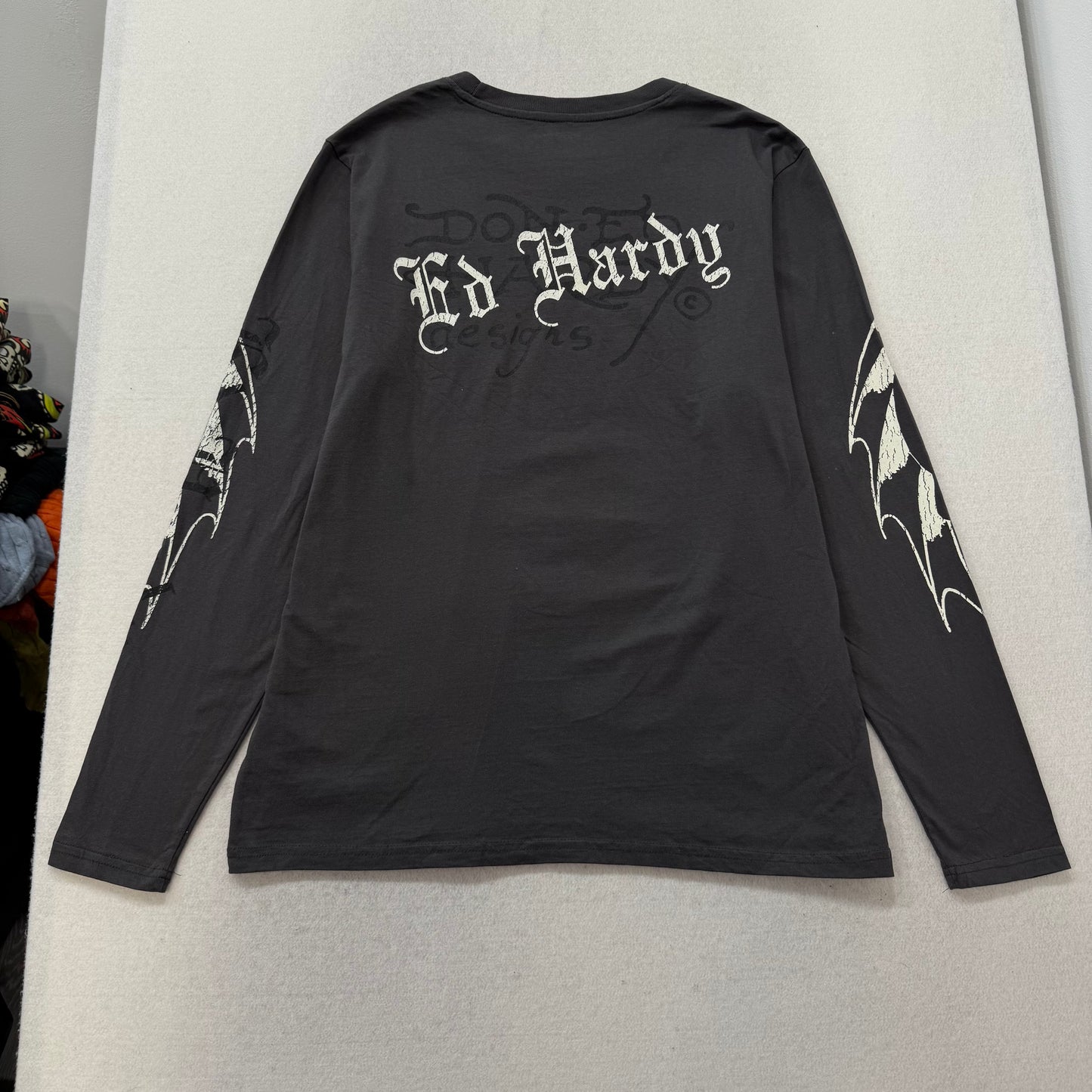 ED HARDY “Reaper” CHARCOAL LONG SLEEVE TEE