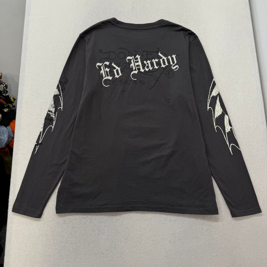 ED HARDY “Reaper” CHARCOAL LONG SLEEVE TEE
