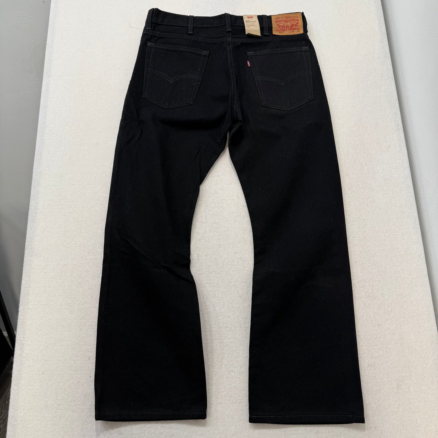 Levi’s 517 Black Denim Bootcut Jeans Slim Fit Straight Leg Size M