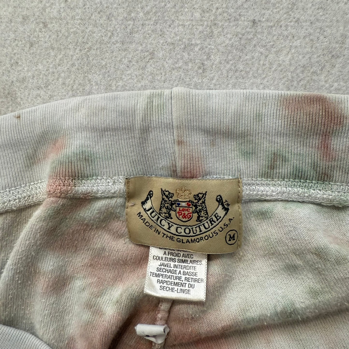 2003 Juicy Couture Women's Multicolor Cloud Wash Velour Flared Track Pant Size M