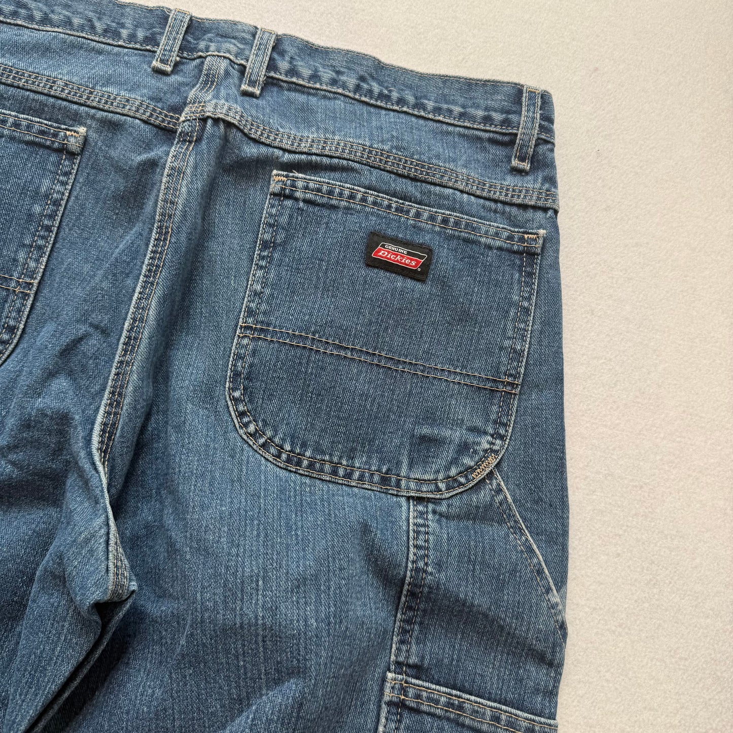 Dickies Men's Blue Denim Carpenter Jeans Pockets Workwear Relaxed Fit Size 36x30