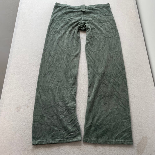 2003 Vintage Juicy Couture Women's Ebony Terry Cloth Track Pants Pockets Size L