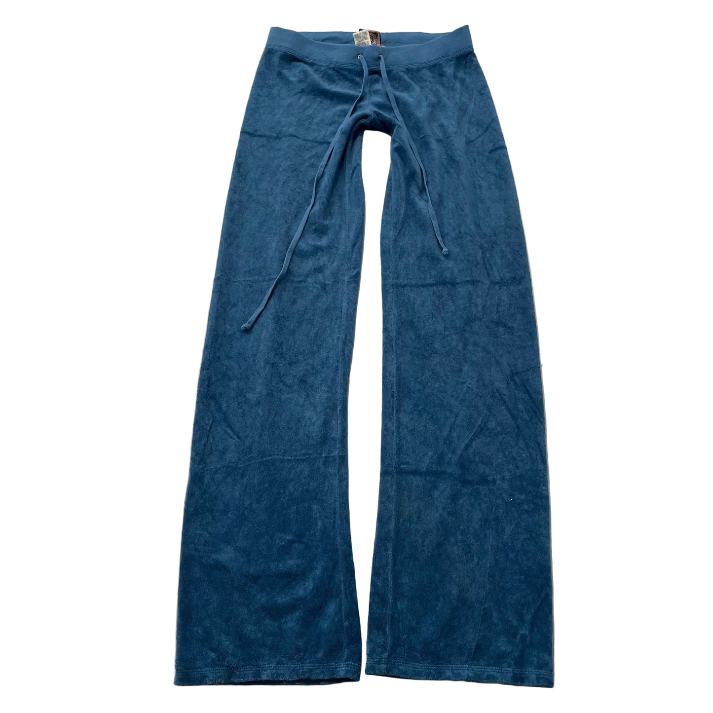 Juicy Couture Women's Teal Blue Terry Flared Leg Track Pants Drawstring Size P