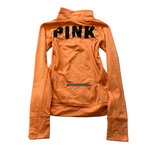 Victoria's Secret PINK Women's Orange Fleece Quarter Zip Pullover Thumbholes - S
