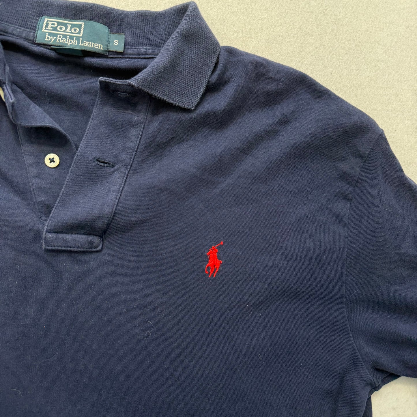 Polo By Ralph Lauren Men's Navy 100% Cotton Polo Shirt Short Sleeve Tee Size S
