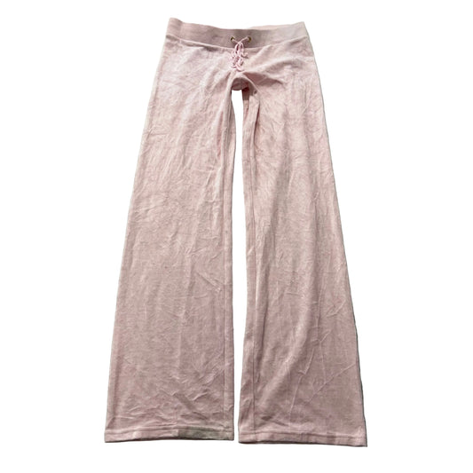 Juicy Couture Women's Pastel Pink Velour Flare Track Pant Loungewear Y2K Size XS