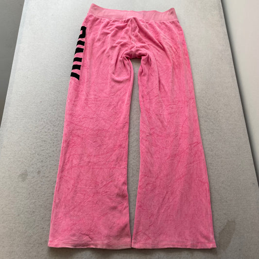 PINK Victoria's Secret Women's Pink Velour Flared Sweatpants Loungewear Size L