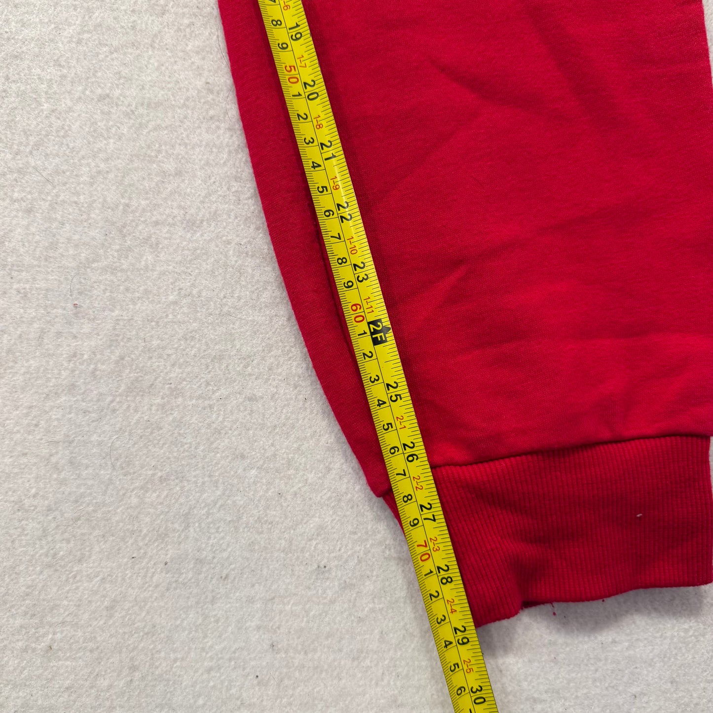 True Religion Men's Cherry Red Cotton Blend Cuffed Joggers Horseshoe Logo Size M