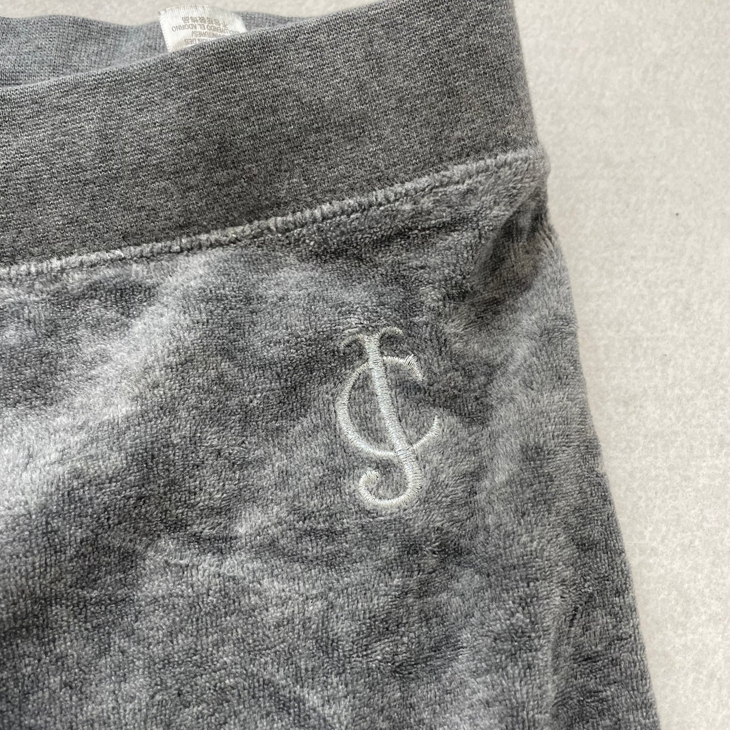 Juicy Couture Women's Gray Velour Flared Track Pant Drawstring Loungewear Size M