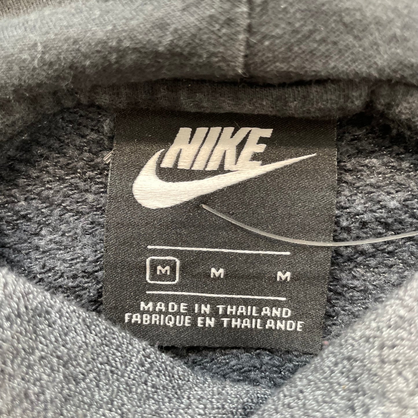 Nike Men's Charcoal Grey Fleece Pullover Hoodie Loungewear Pockets Logo Size M