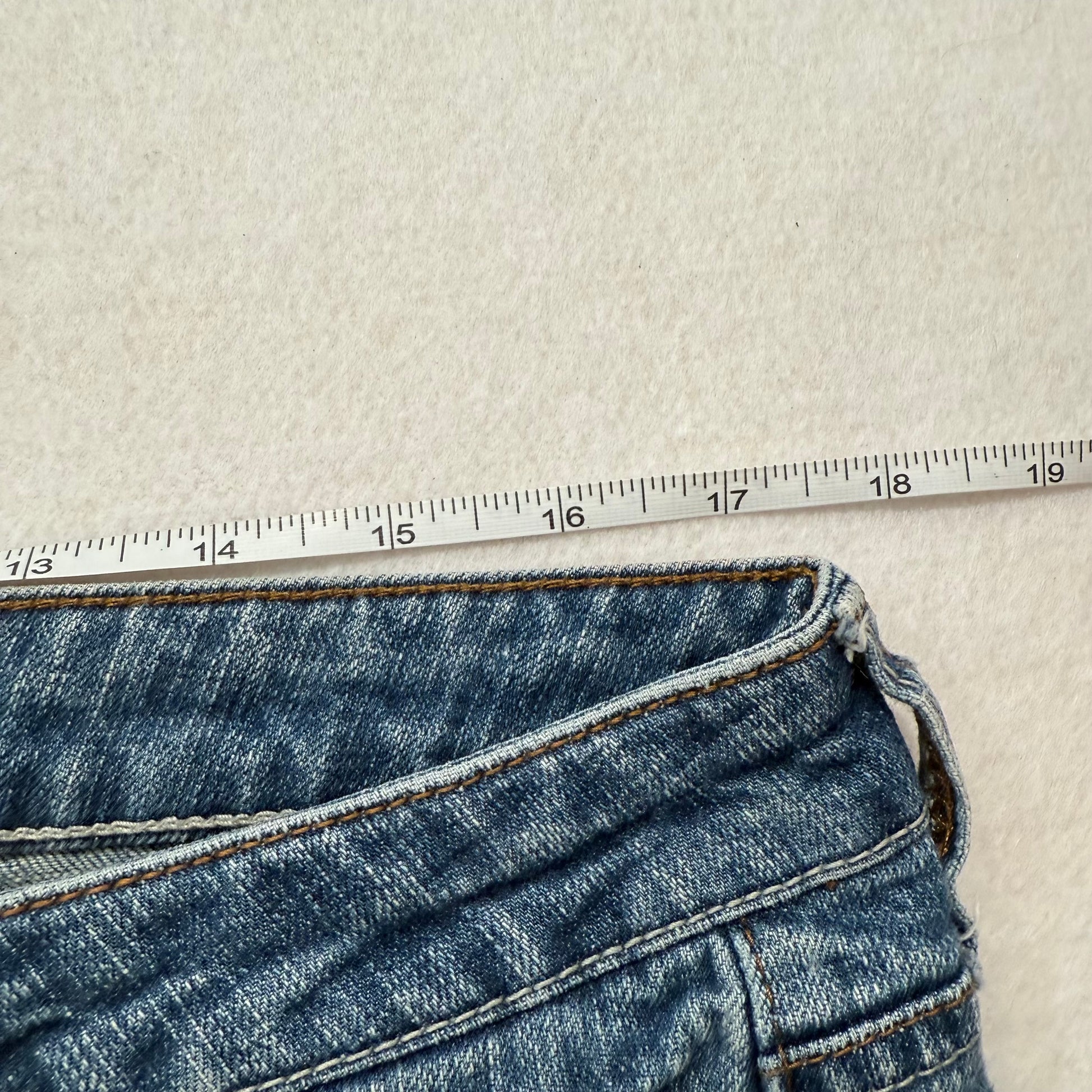 Vintage Chelsea Low Rise Blue Denim Jeans with Back Pocket Embroidery Size 15 - Clean Curriculums 