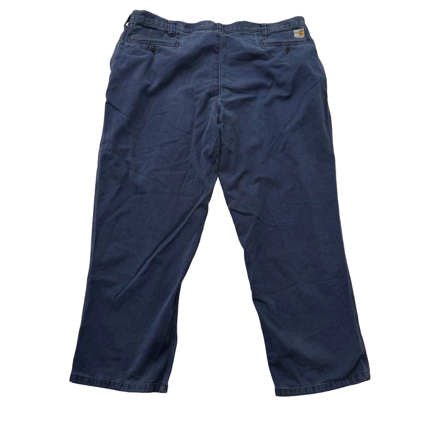 Carhartt Navy Blue Work Pants Straight Leg Utility Pockets Stained Size 42x30