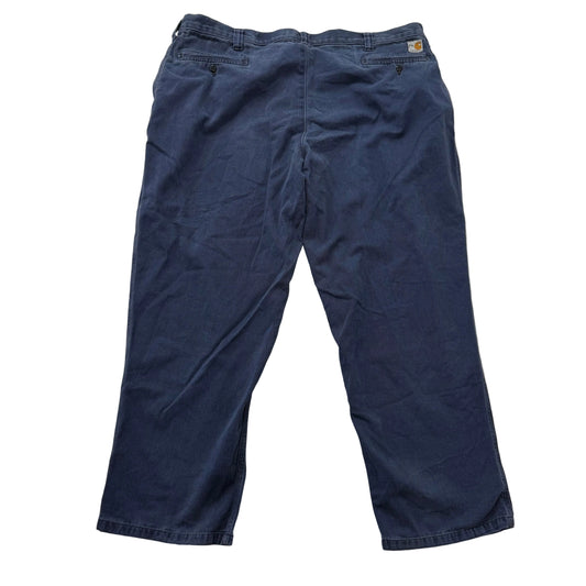 Carhartt Navy Blue Work Pants Straight Leg Utility Pockets Stained Size 42x30