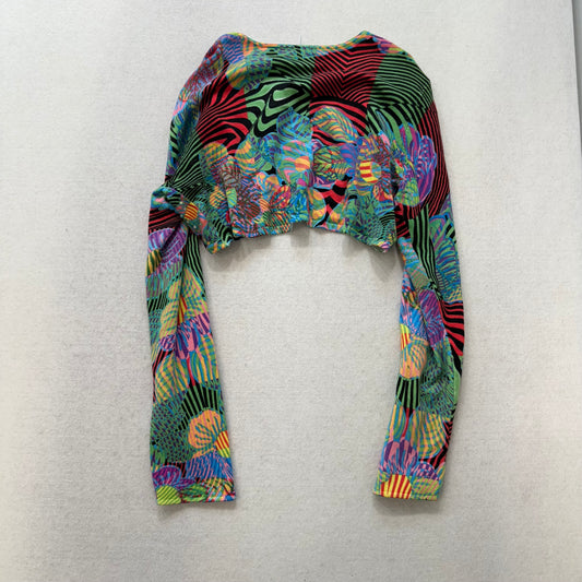Alberto Makali St. John Multicolor Abstract Sequin Cropped Bolero Shrug XL
