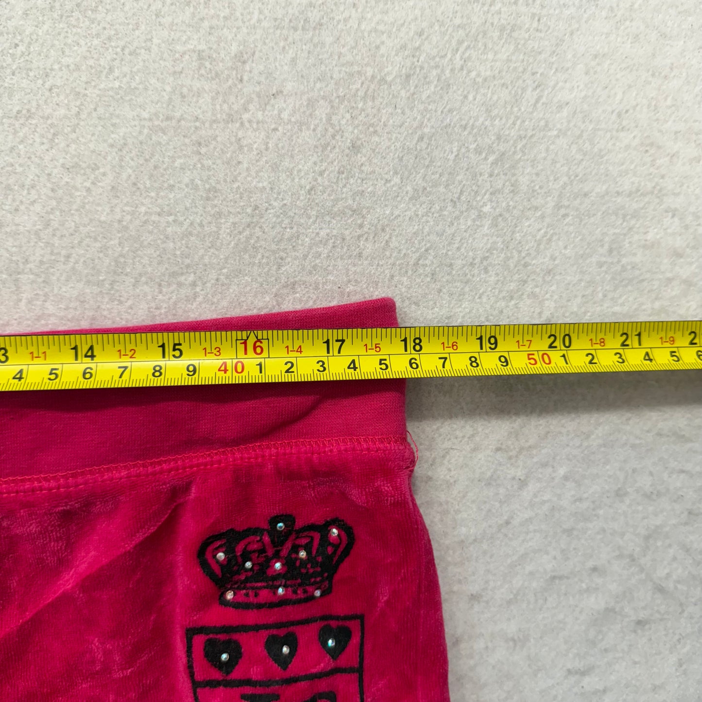 Juicy Couture Women's Dark Hot Pink Flare Track Pant Rhinestone Logo Y2K Size XL