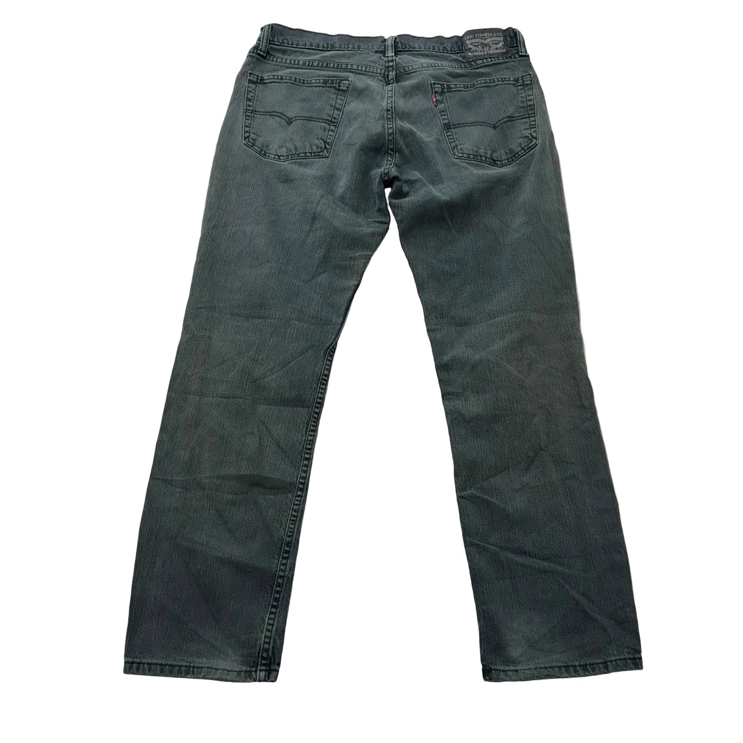Levi's Men's Forest Green Straight Denim Jeans Pockets Classic Mid-Rise Size 34