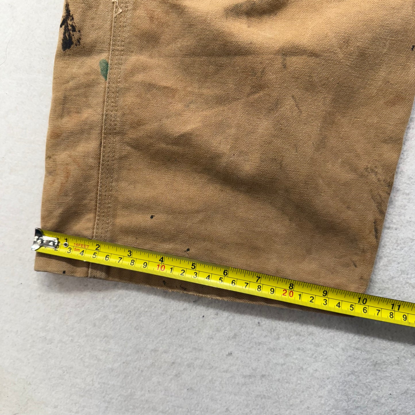 Carhartt Men's Duck Brown Cotton Relaxed Fit Bib Overalls Pockets Logo Size 40