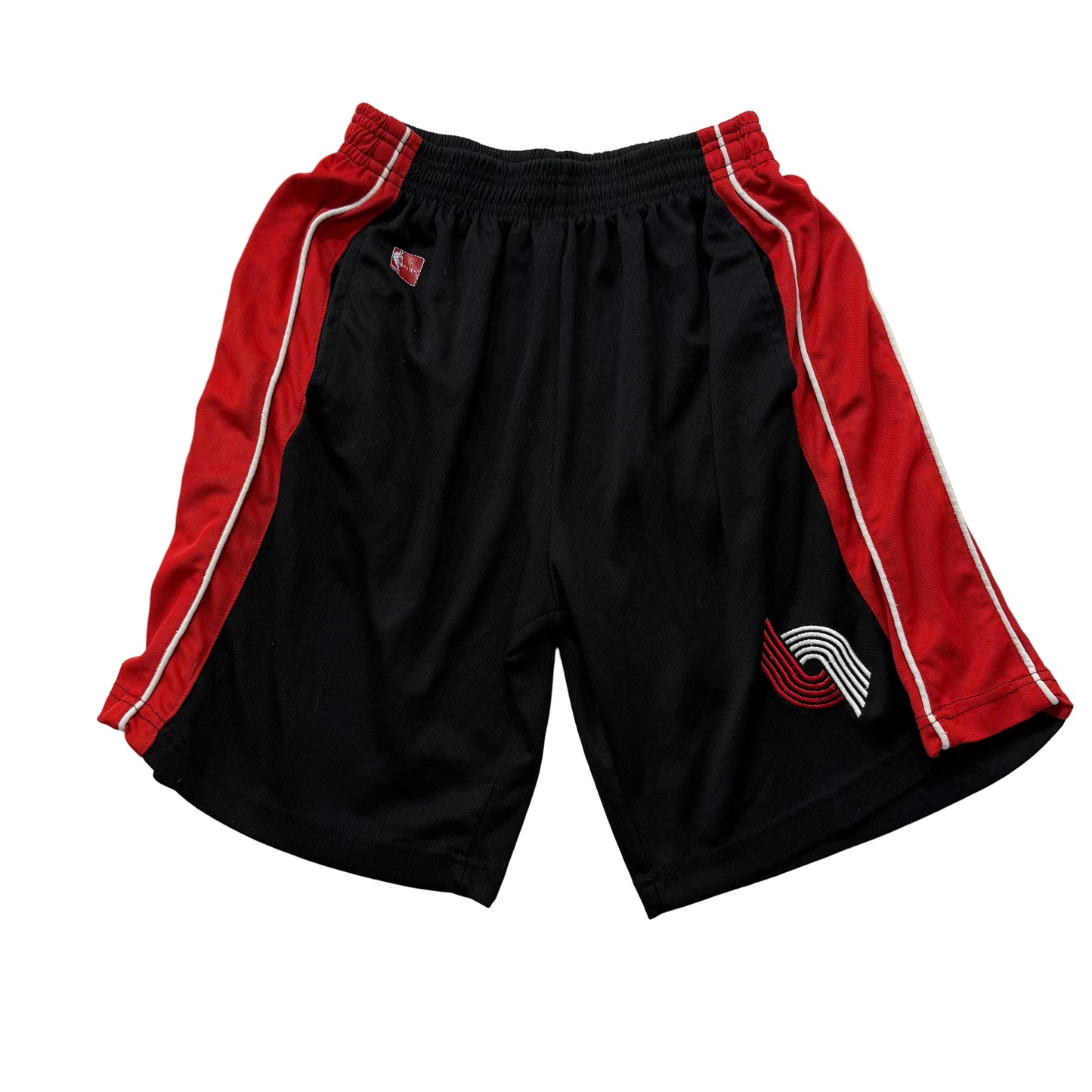 NBA Portland Trail Mens Black Red Polyester Blazers Basketball Shorts Y2K Size L
