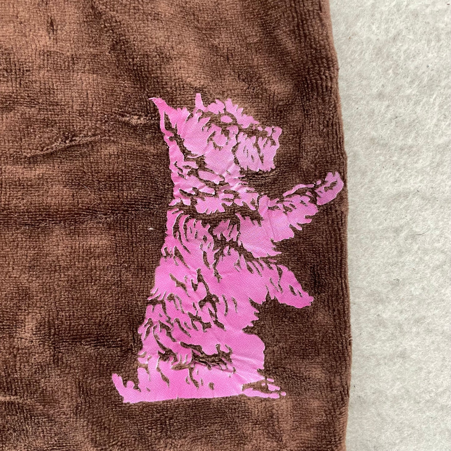Juicy Couture Womens Dark Brown Velour Zip-Up Hoodie Pockets Y2k Dog Logo Size M