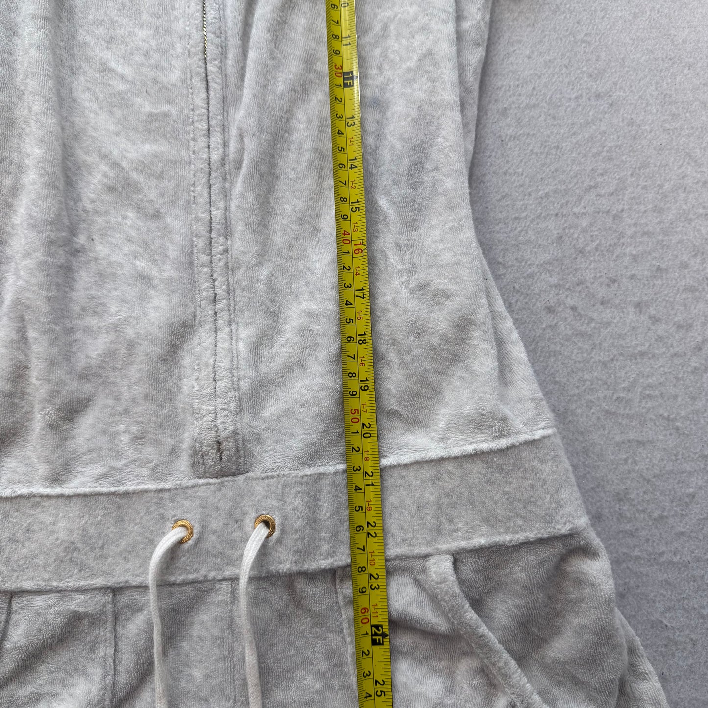 Juicy Couture Womens Gray Terry Cloth Zip-Up Romper Drawstring Shorts Size P