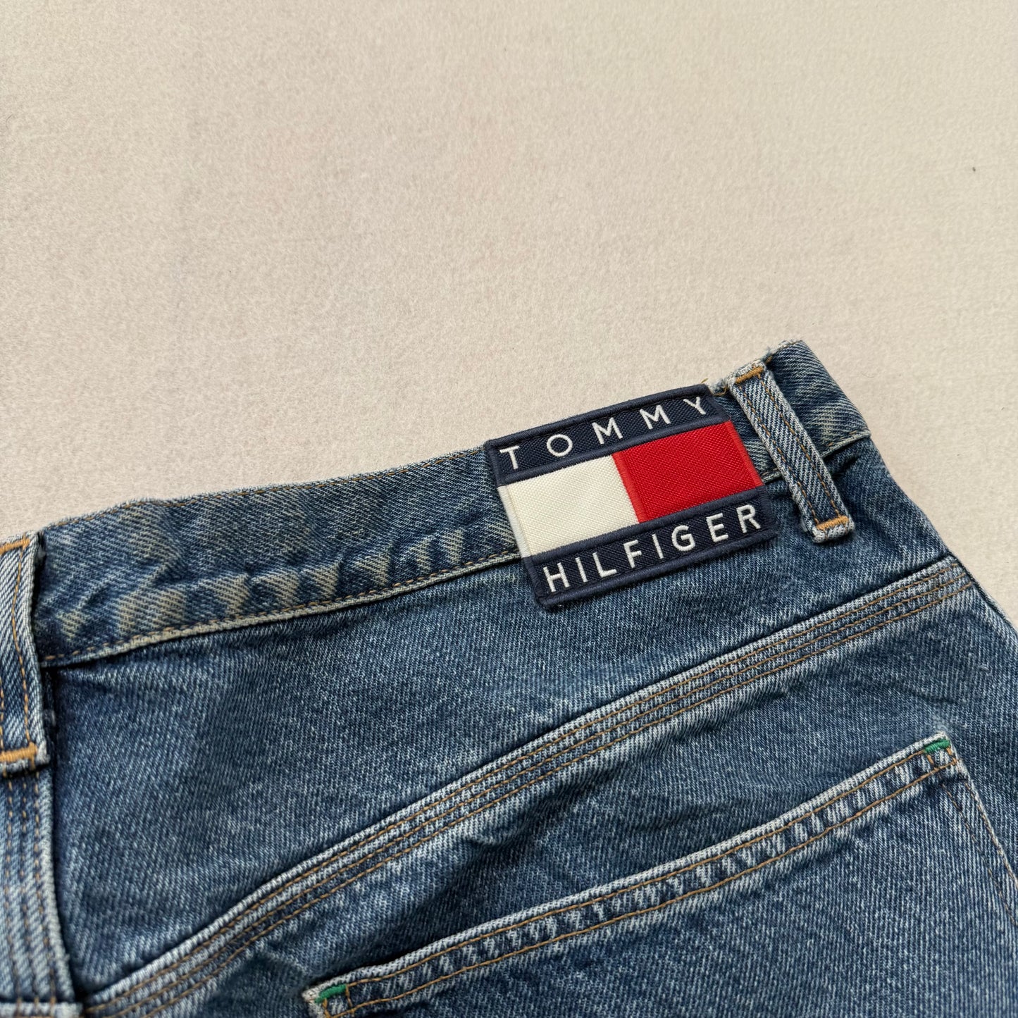 Tommy Hilfiger Men's Blue Baggy Carpenter Jeans Workwear Tool Pockets Waist 38