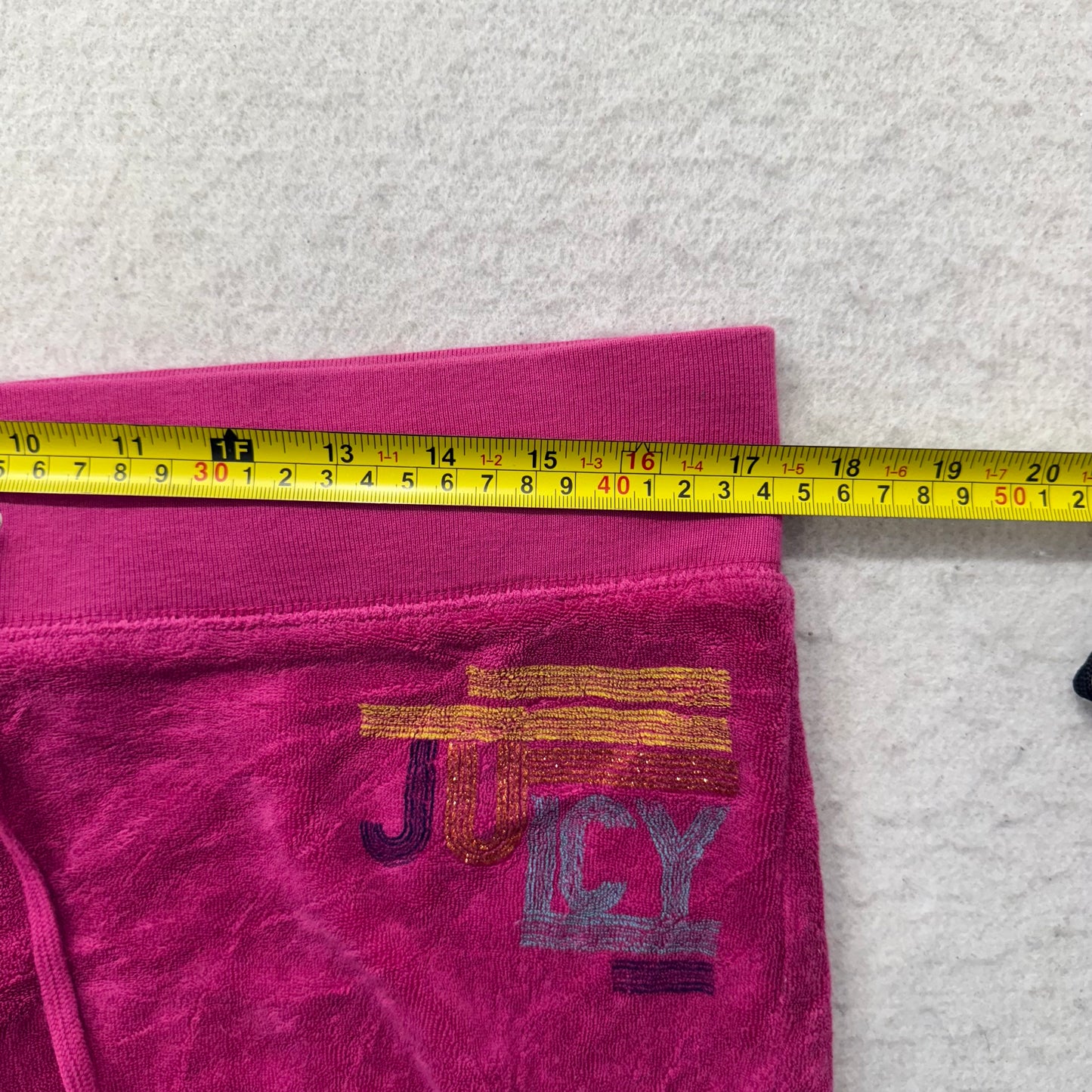 Juicy Couture Women's Hot Pink Terry Cloth Micro Shorts Drawstring Logo Size M