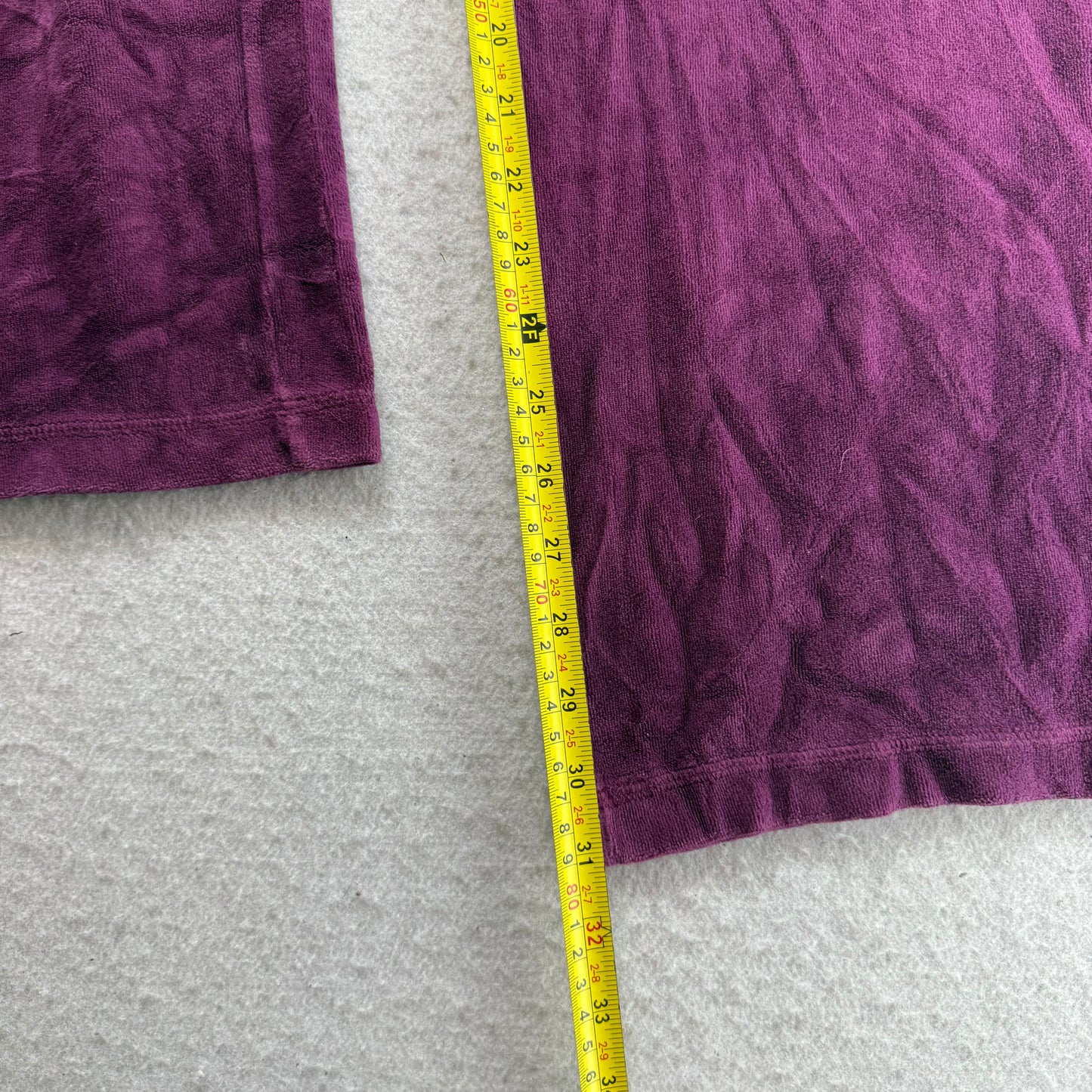 Juicy Couture Women's Dark Plum Velour Flared Track Pant Rhinestones Logo Size M