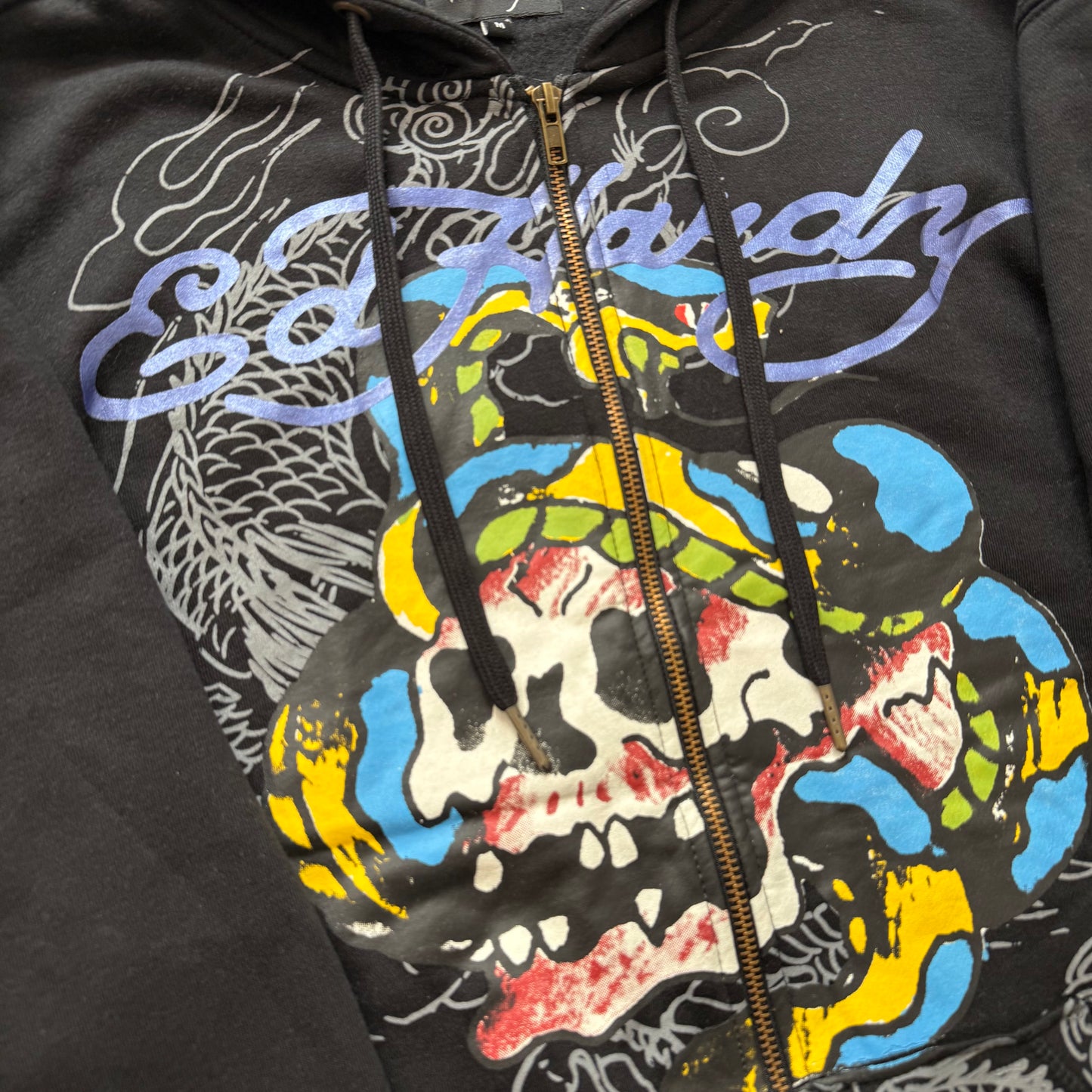ED HARDY “Skull Snake” BLACK ZIP UP HOODIE