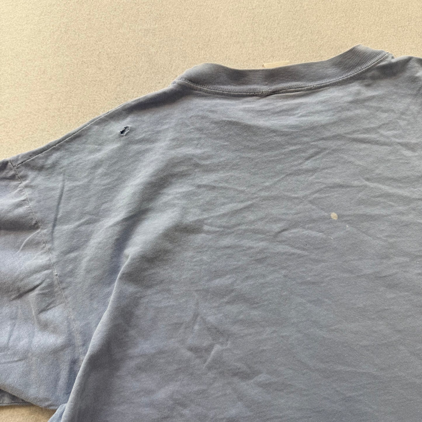 Vintage OBEX Sport Women's Faded Blue Graphic Crop Top T-Shirt Boxy Fit Size XL