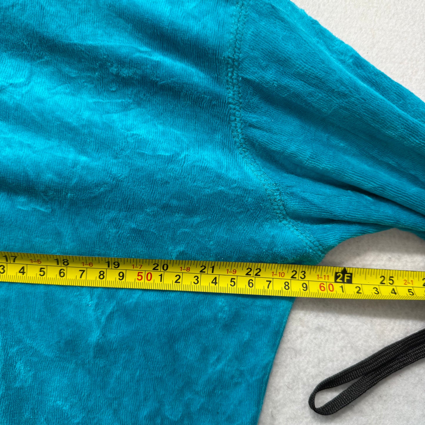 Juicy Couture Women's Teal Velour Full Zip Hoodie Split Kangaroo Pockets Size XL