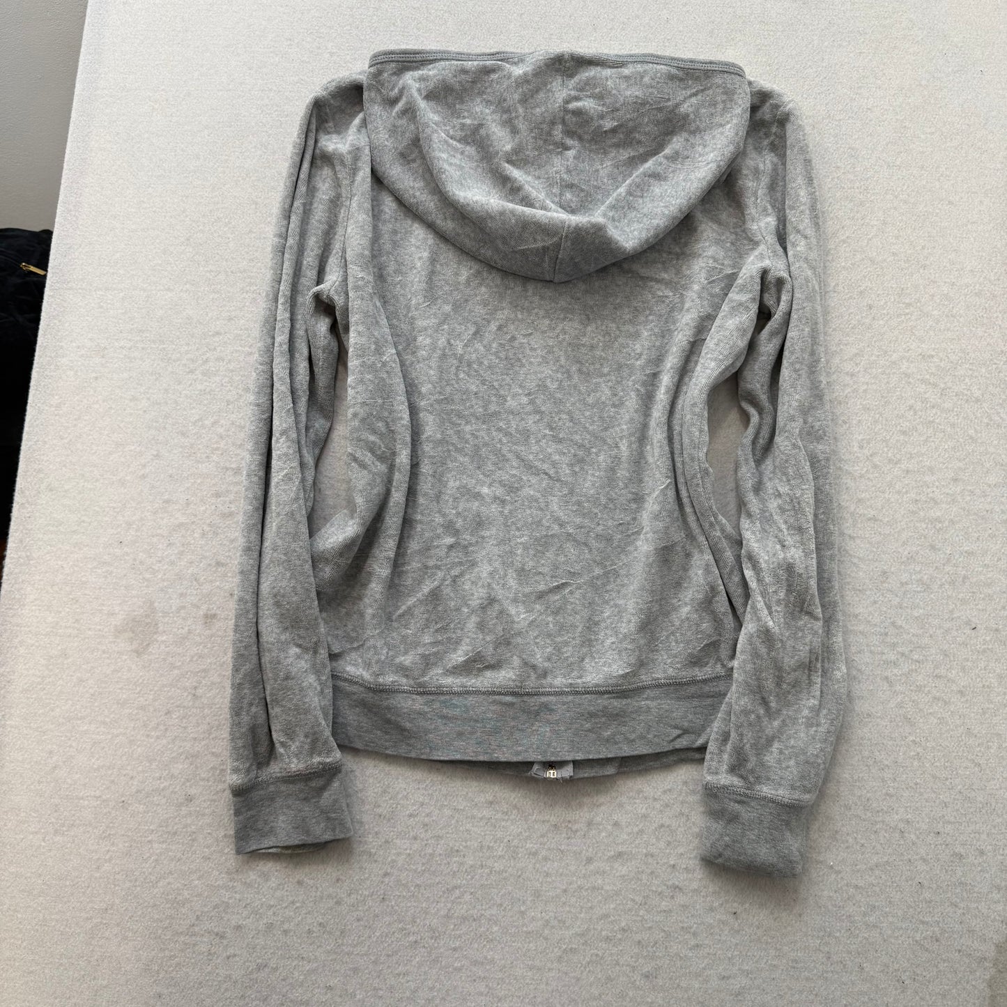 Juicy Couture Women's Heather Gray Velour Tracksuit Set Hoodie & Pant Y2k Size M