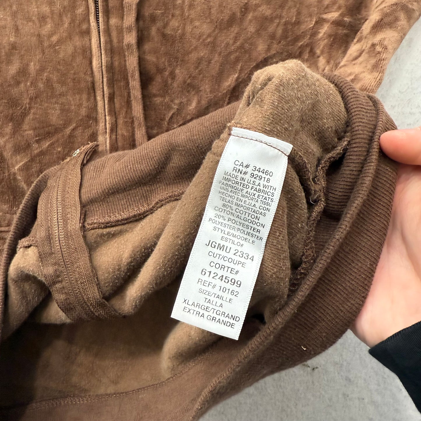 Juicy Couture Women's Brown Velour Zip-Up Hoodie Long Sleeve Pockets Y2K Size XL