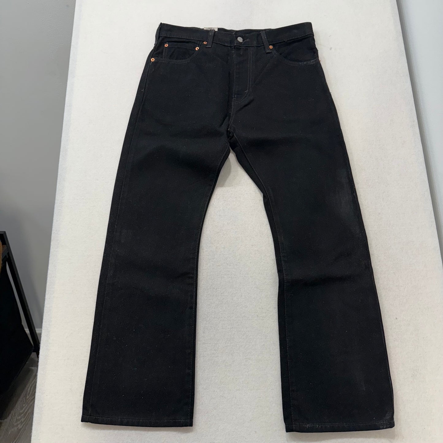Levi’s 517 Black Denim Bootcut Jeans Slim Fit Straight Leg Size M