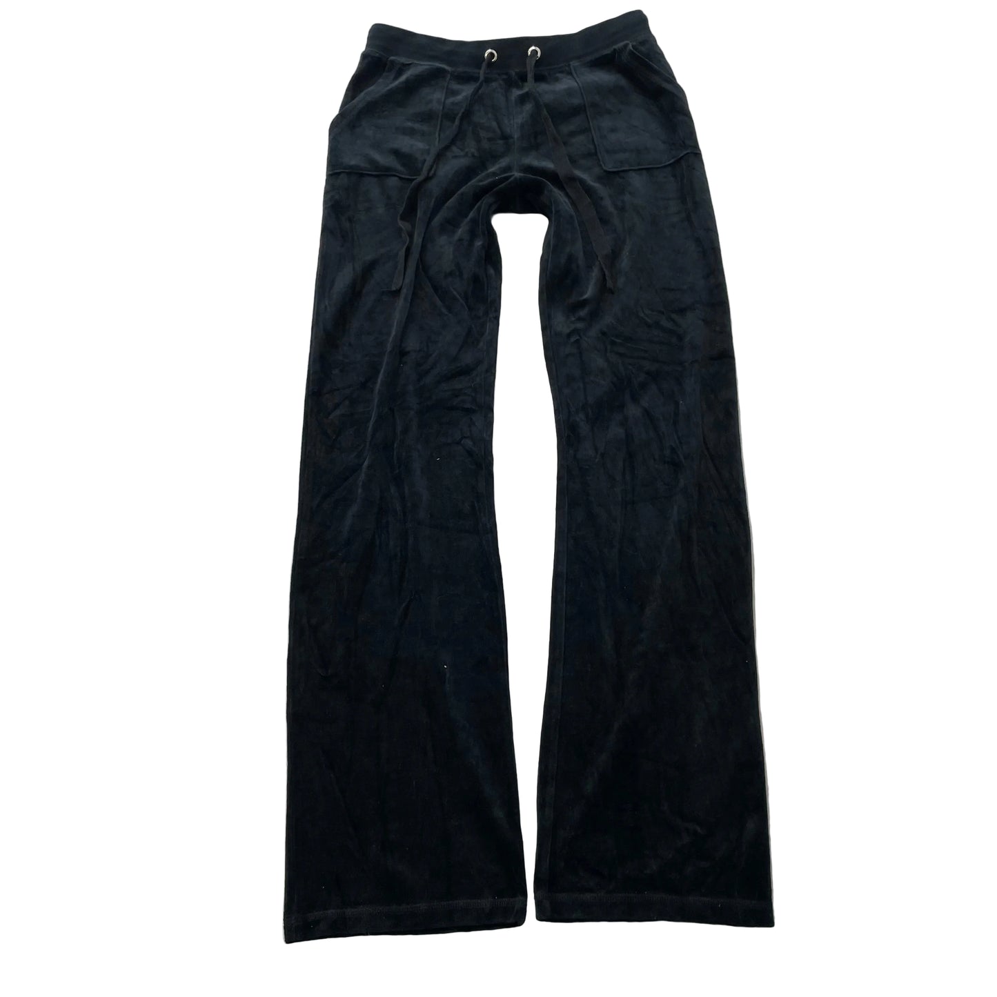 Vintage Juicy Couture Women's Charcoal Velour Flare Track Pant Drawstring Size S