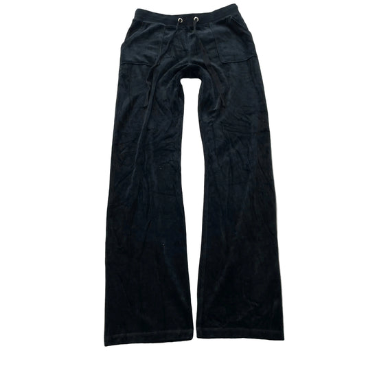 Vintage Juicy Couture Women's Charcoal Velour Flare Track Pant Drawstring Size S