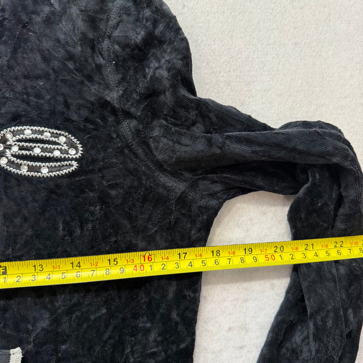 Bebe Women's Black Velour Full Zip Hoodie Rhinestones Logo Loungewear Y2K Size M
