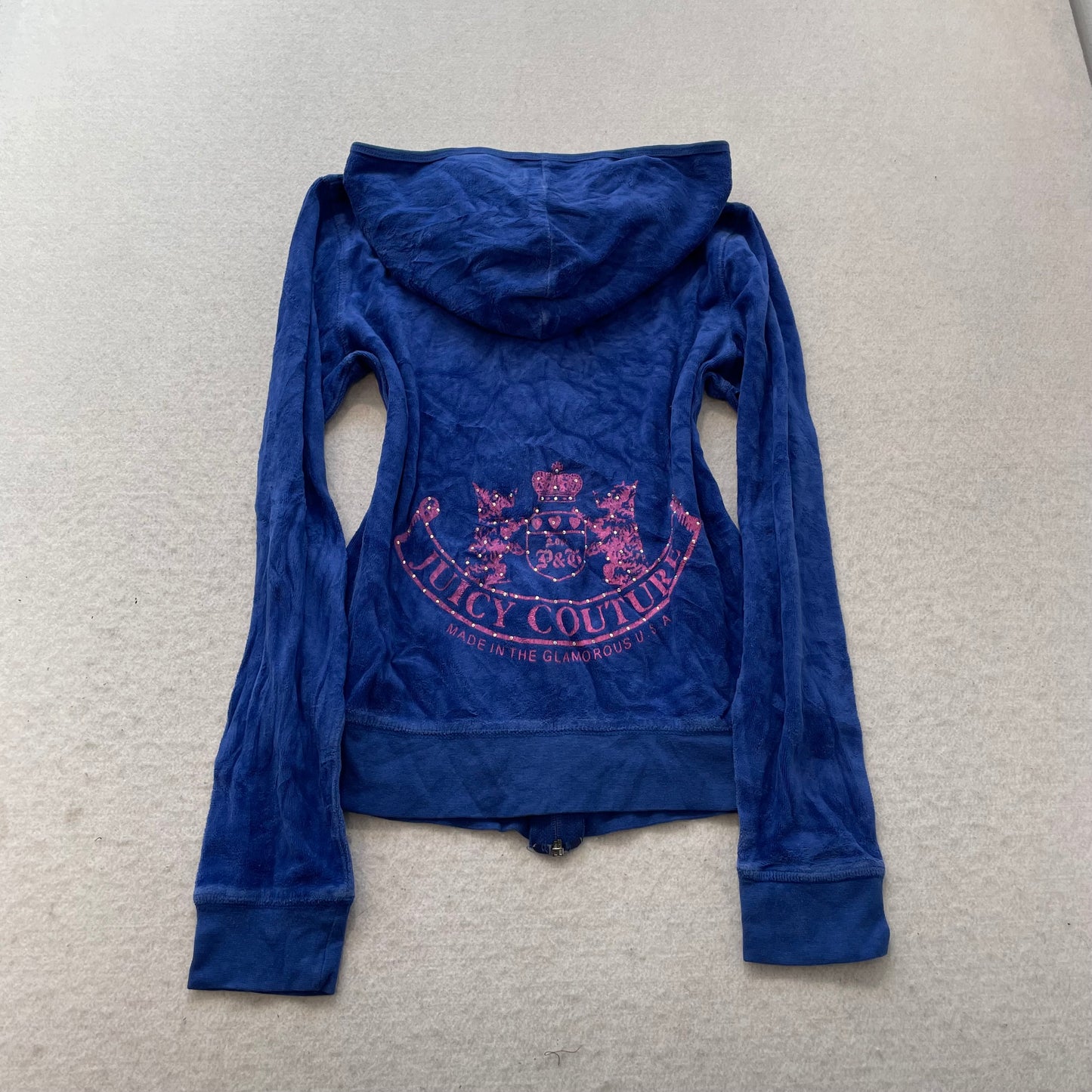 Vintage Juicy Couture Scottie Dogs Women's Blue Velour Tracksuit Set Logo Size L