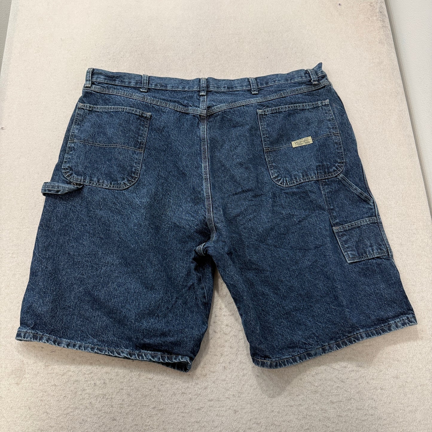 Wrangler "Authentic Issue" Men's Blue Denim Carpenter Shorts Pockets Size 44