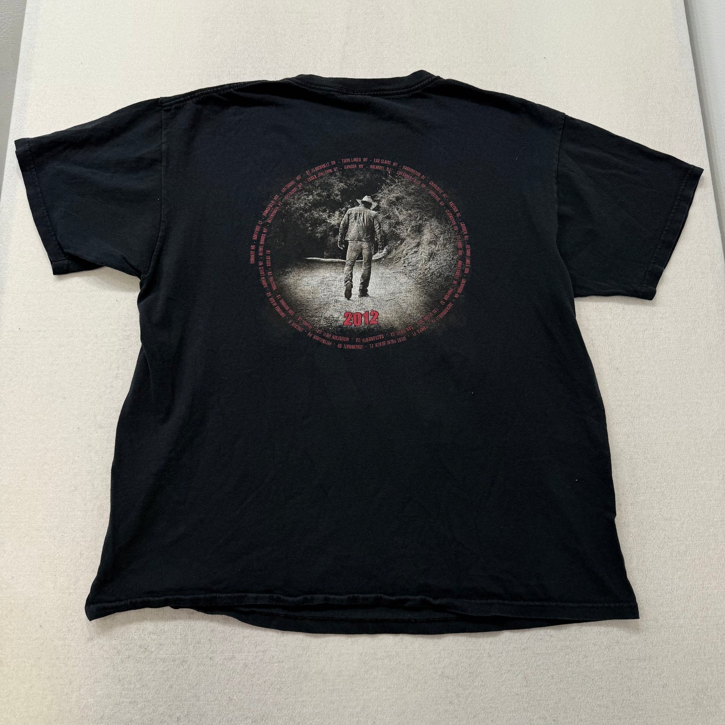 Anvil Jason Aldean 2012 Tour Men's Black Cotton T-Shirt Short Sleeves Size XL