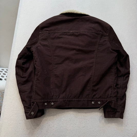 Levi Strauss & Co. Men's Brown Corduroy Sherpa-Lined Trucker Jacket Y2K Size M